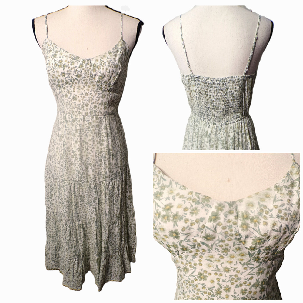 Y2k Trixxi Babydoll Maxi Dress S Tiered Floral Smocked Fairy Coquette Ethereal